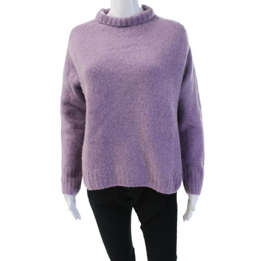 Knititude Unisex Purple Mock Neck Pullover Cashmere Blend Size S